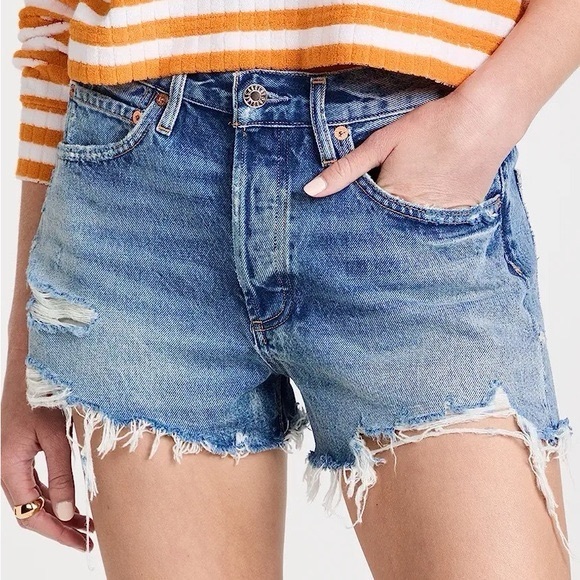 Pants - AGOLDE Parker CutOff Denim Short in Clutch